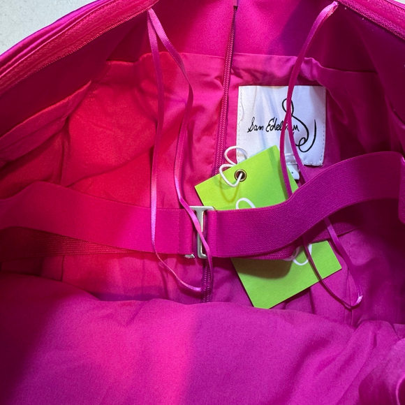 SAM EDELMAN Strapless Structured Mini Dress Fuchsia Hot Pink Size 10 - Picture 8 of 9